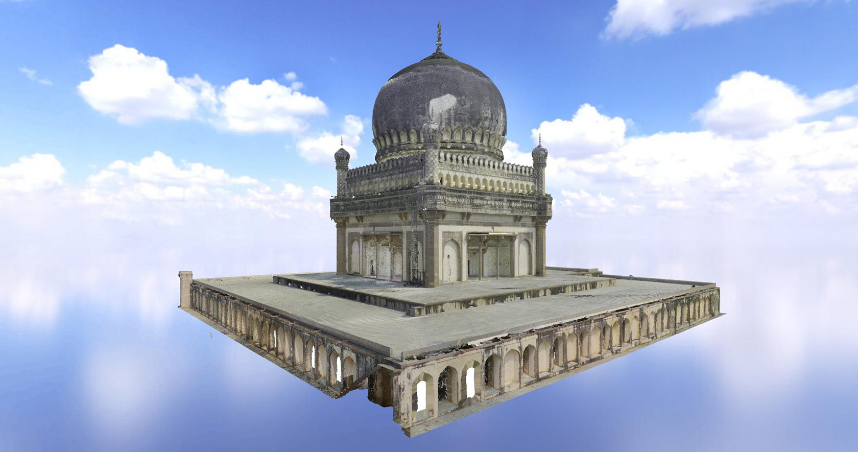 A digital twin of Qutub Shahi Tombs in the digital platform, Hexagon Reality Cloud Studio, powered by HxDR